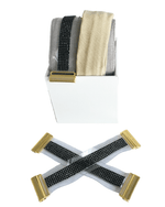 Gold interchangeable bikini straps with black rhinestones and gold clasps | Divergent Swimwear