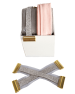Pink interchangeable bikini straps with rhinestones and gold clasps | Divergent Swimwear