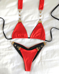 STAR STUDDED DOLL UP  STRAPS | RED